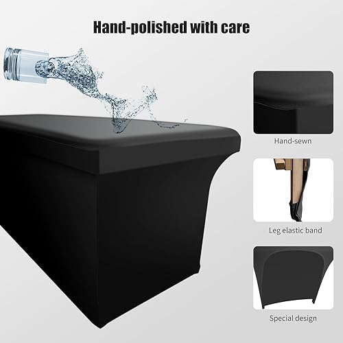 Miniatura 4 de Lufyzora Funda de cama de pestañas de piel sintética lavable para mesa de masaje, impermeable y reutilizable, funda de cama de spa, sin olor y de