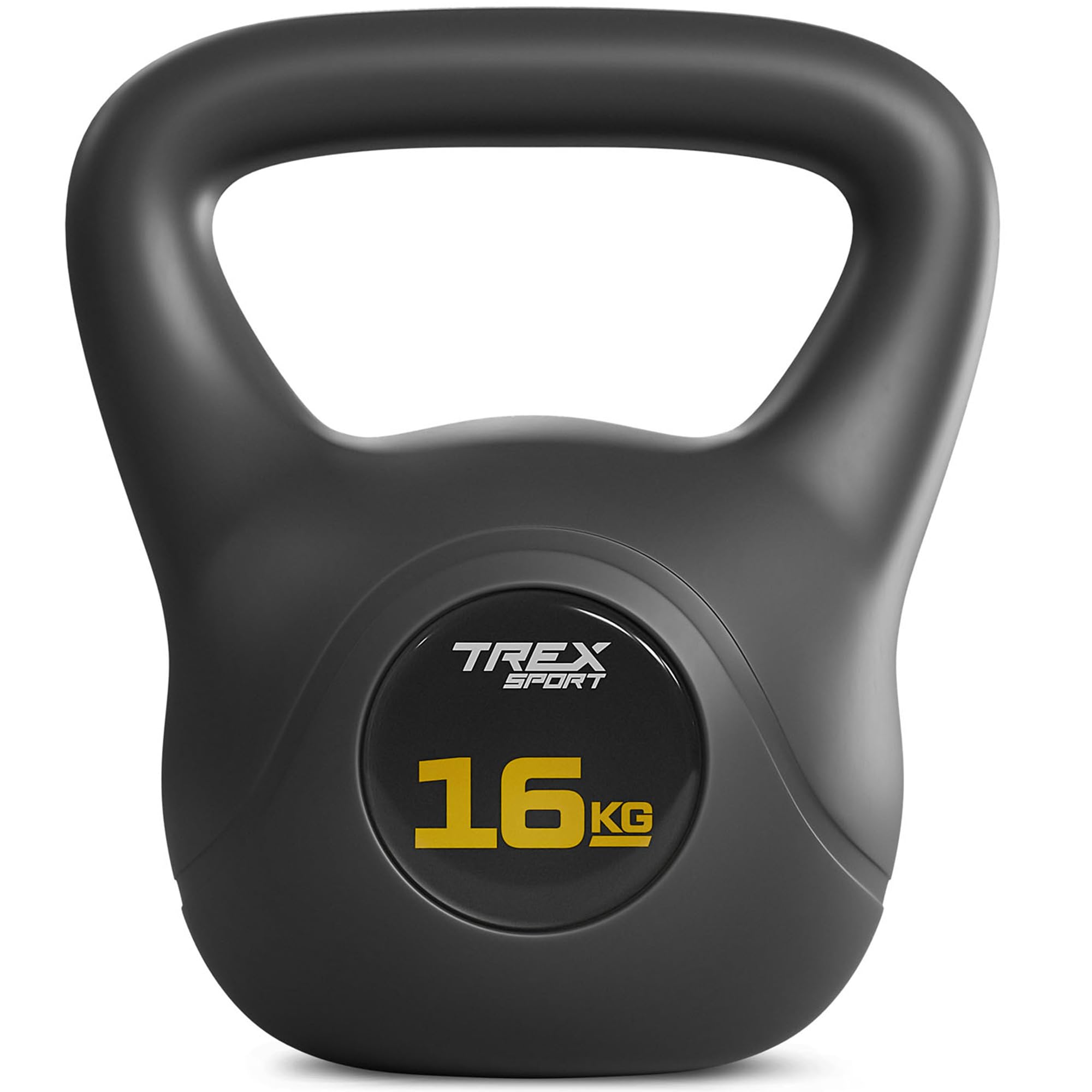 TREX SPORT Kettlebell 6kg, 8kg, 10kg, 12kg, 16kg, 20kg TX-006-020CKB | Kugelhantel & Kugelgewichte für Ganzkörper-Workout | rutschfester Griff, bodenschonend