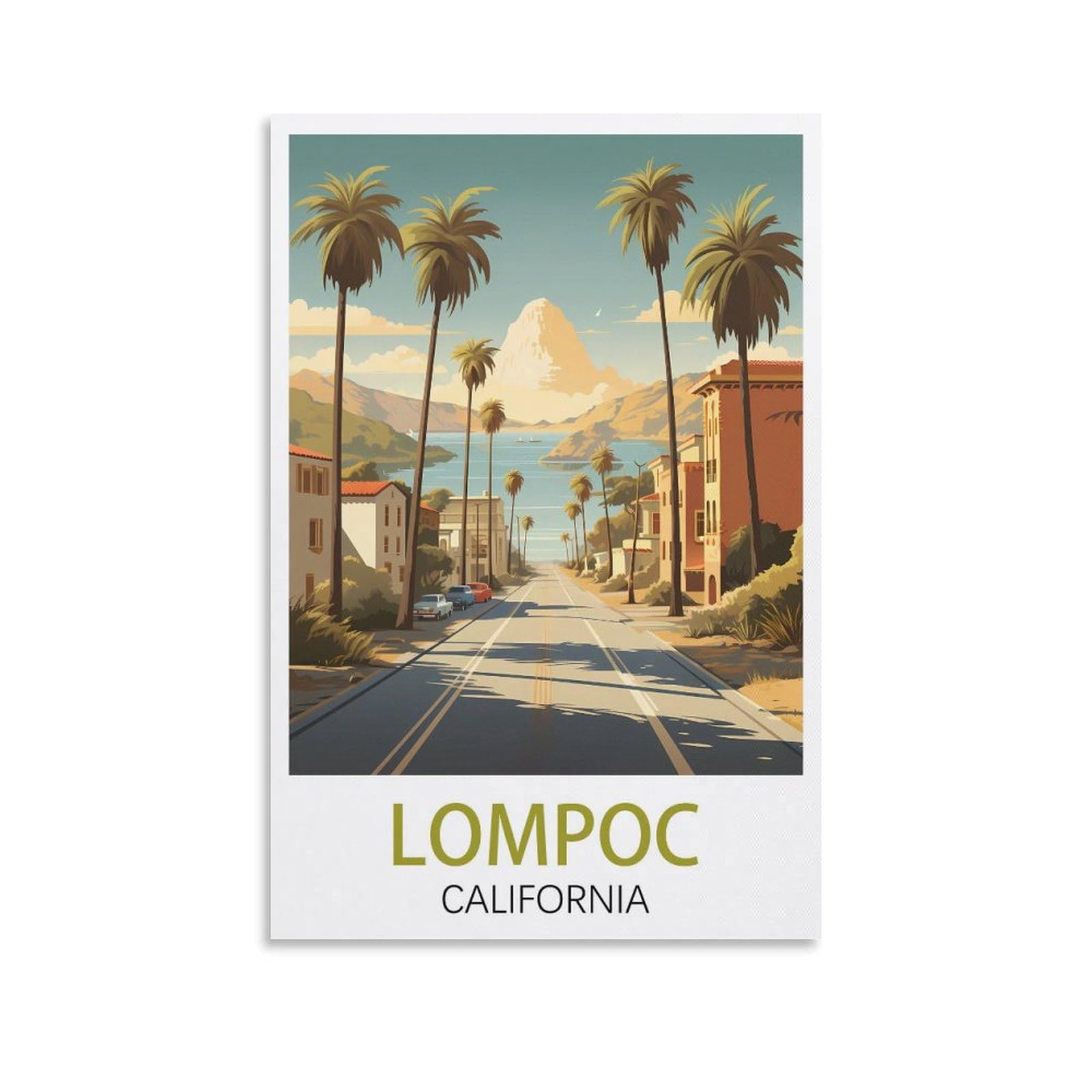 Vintage Metal Tin Sign Vintage Tin Sign Metal Retro Art Wall Poster for Home Club Garden Decor Lompoc California Posters 30x30cm