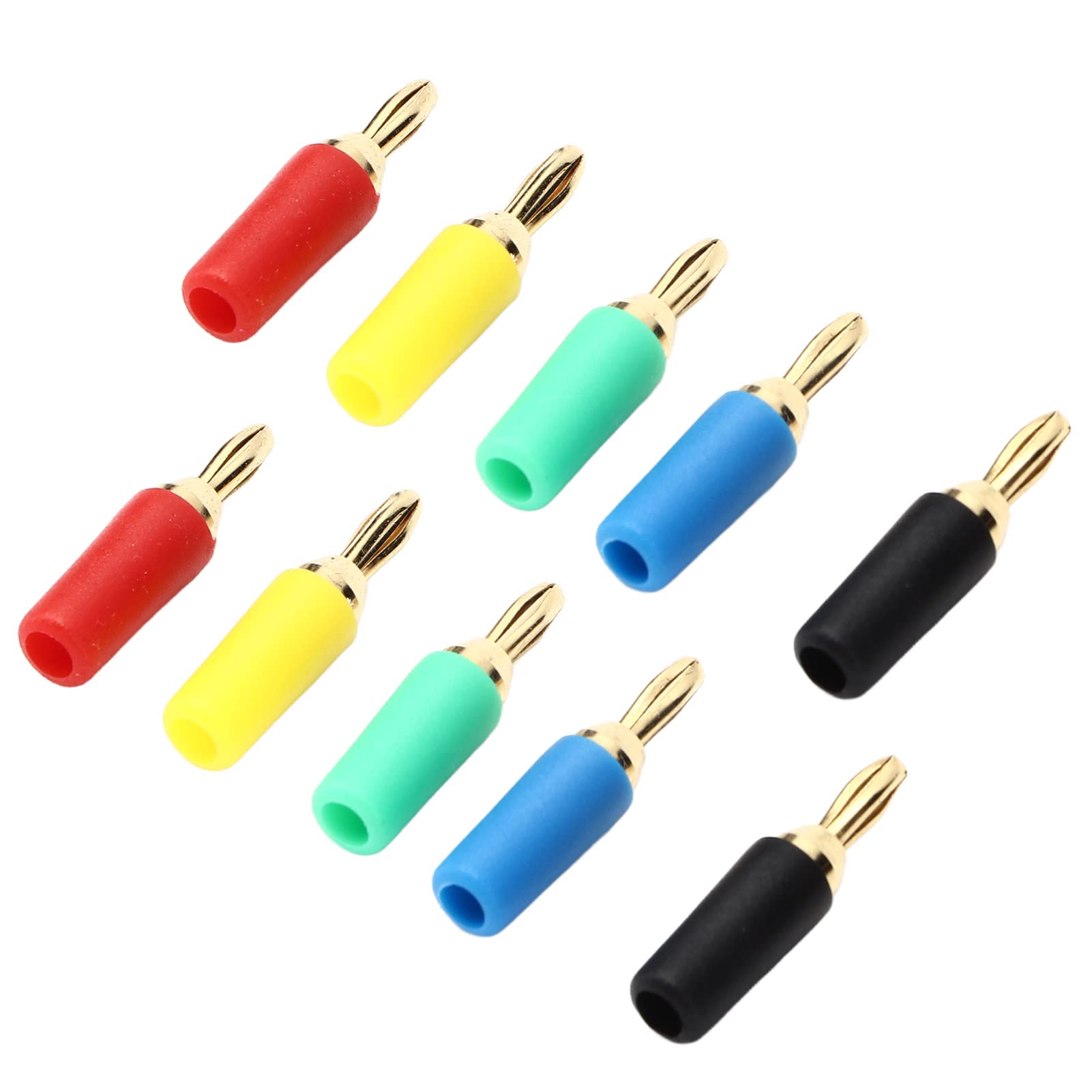 Yctze Fiches Banane Plaquées Or 2.5mm, Connecteurs à Souder pour Projets Fiables et électroniques, 10 Pièces