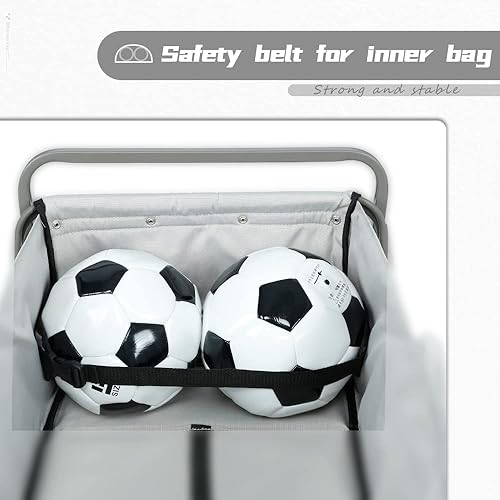 Miniatura 9 de WHITSUNDAY - Carro de utilidad plegable para jardín, al aire libre, picnic, carrito de campamento con cubierta reemplazable, Negro