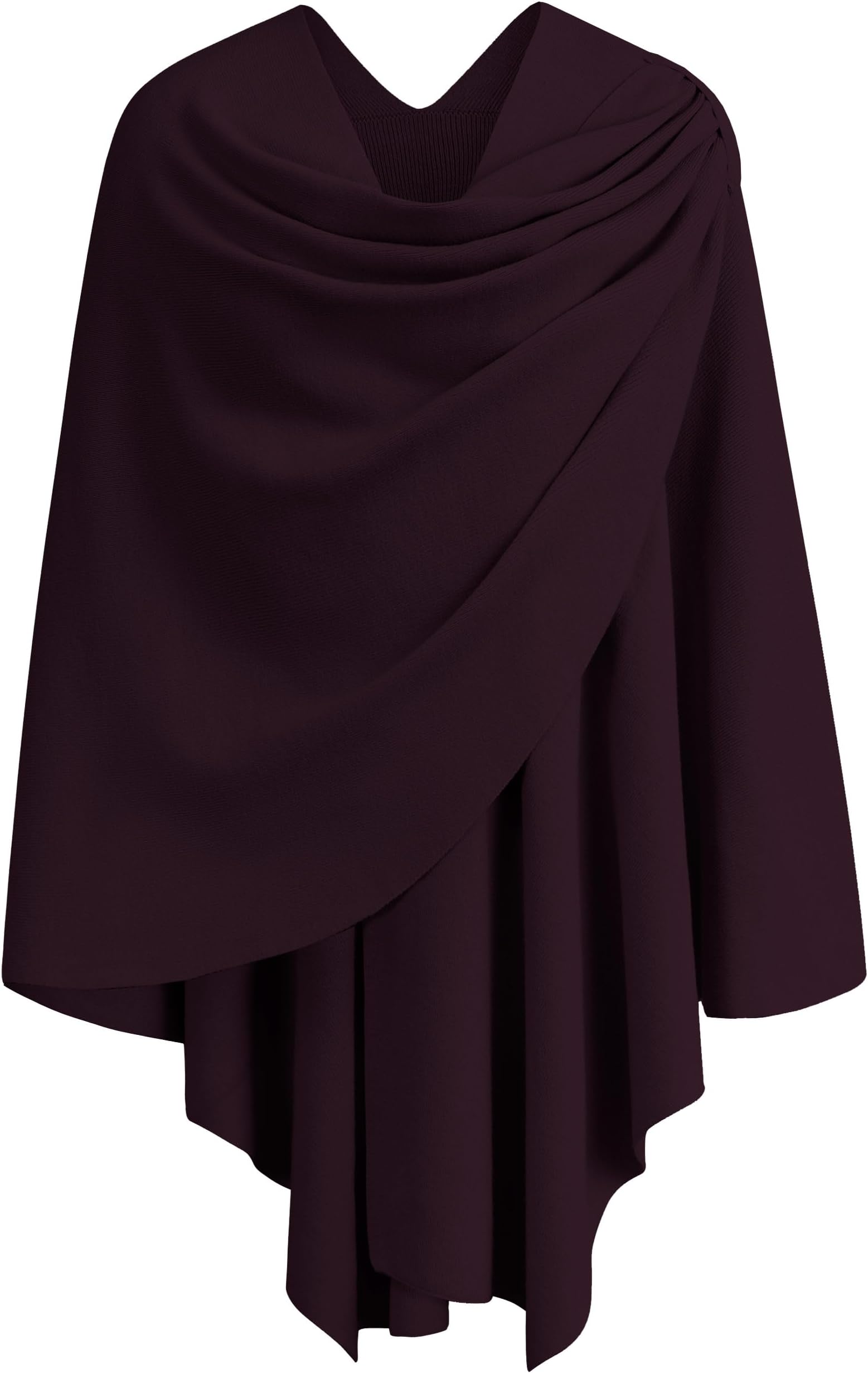 PULI Womens Large Cross Front Poncho Sweater Wrap Topper Knitted Elegant Shawls Cape for Fall Winter