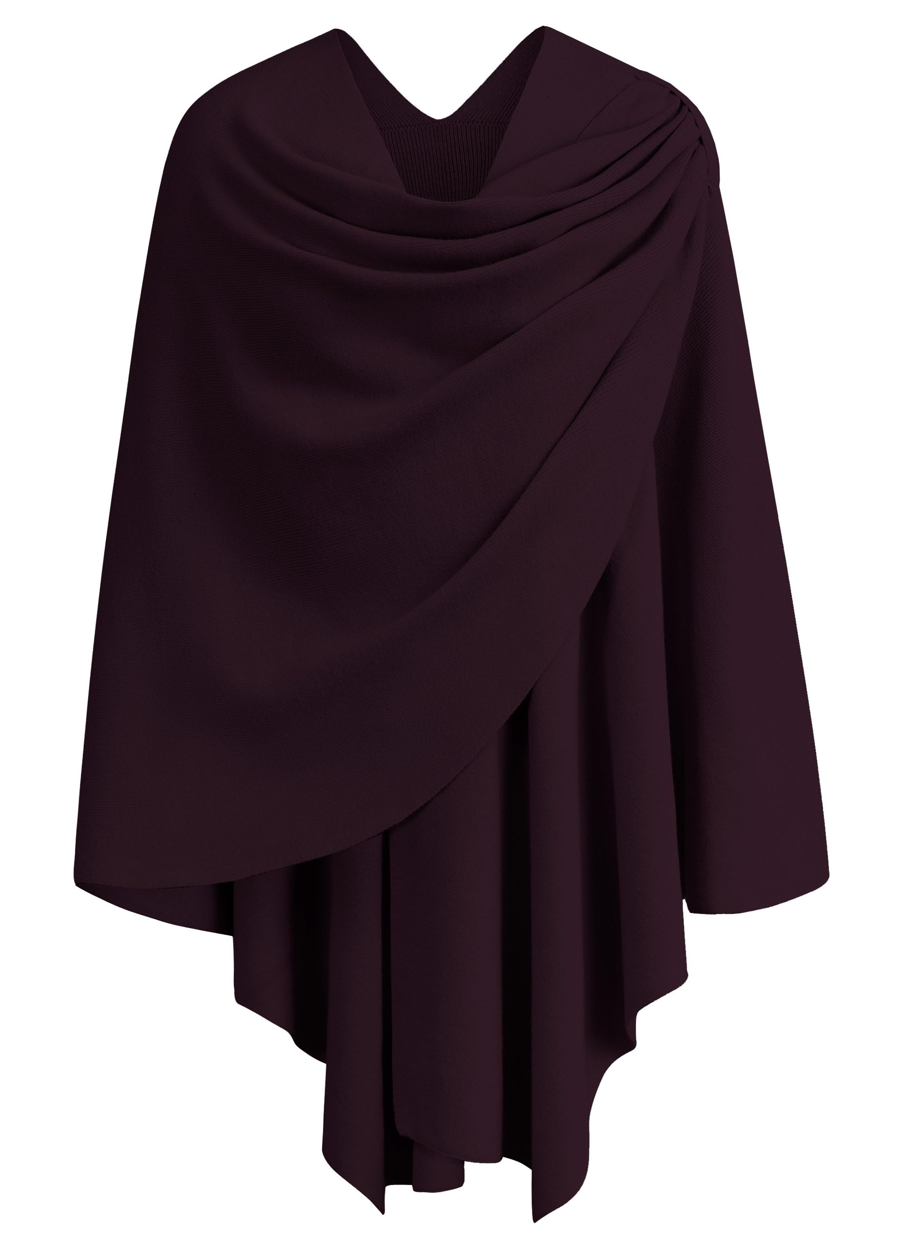 Womens Large Cross Front Poncho Sweater Wrap Topper Knitted Elegant Shawls Cape for Fall Winter