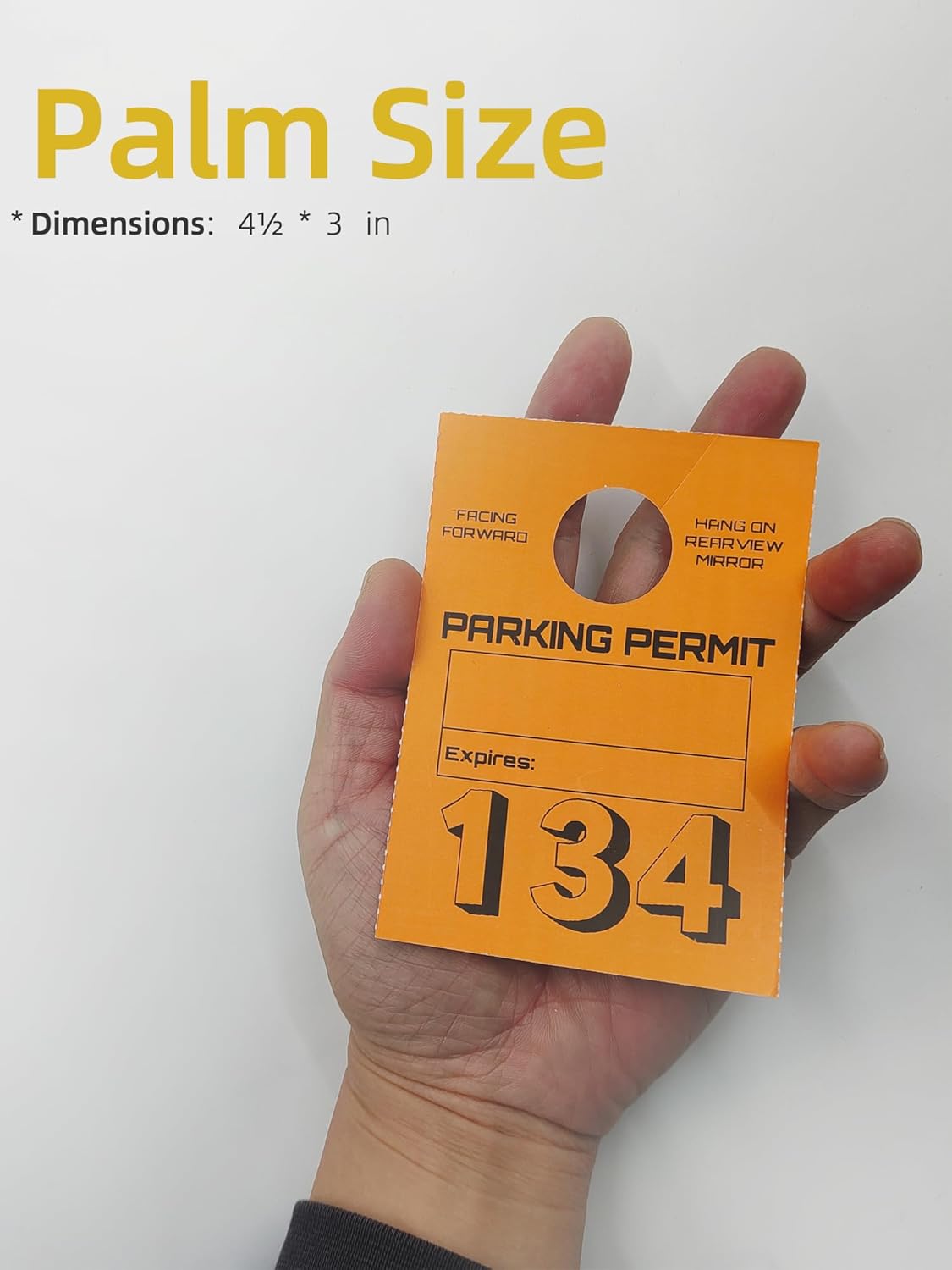 prismite Parking Passes Hanging for Car,Numbered 1-500 Parking Permit Hang Tag, Orange