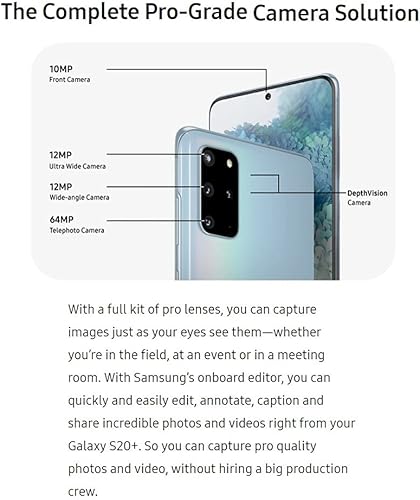Miniatura 8 de SAMSUNG Galaxy S20+ Plus 5G - Teléfono celular Android desbloqueado de fábrica, SM-G986U, versión de EE. UU., 128 GB, identificación de huellas