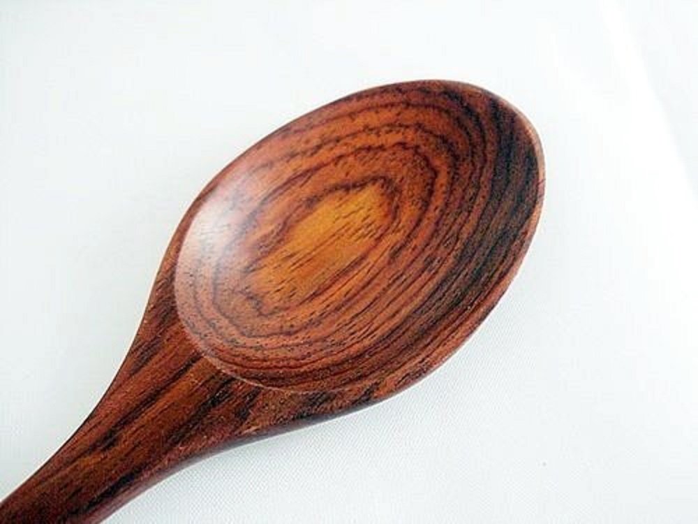 2 Set x 7" Wooden Dinner Spoons and Forks Set Height Quality Craved Rose Wood