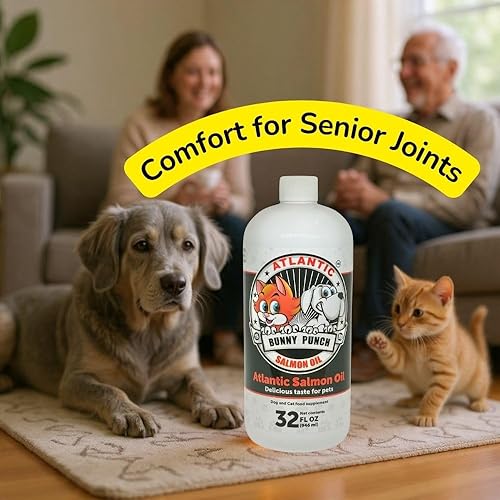 Miniatura 3 de Aceite de salmón de 32 onzas para perros y gatos, aceite de salmón atlántico 100% puro, aceite de pescado suplementario para abrigos saludables de