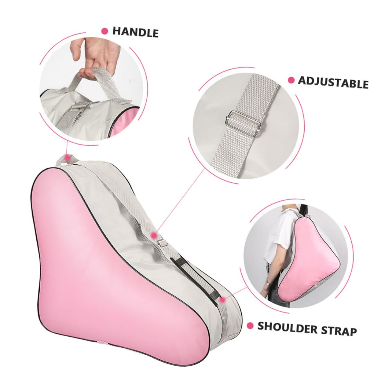 KOMBIUDA 2pcs Roller Skates Handbag Ice Skating Accessory Bag Sturdy Storage for Women