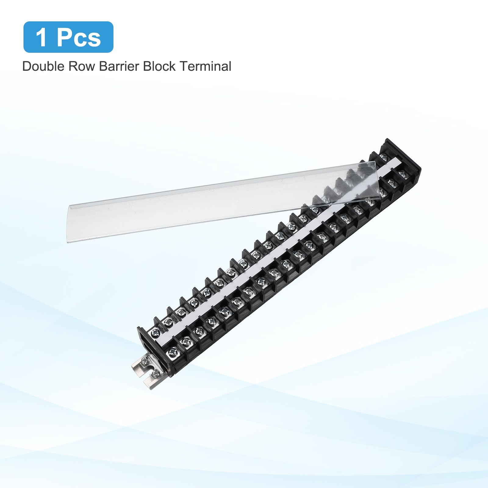 QUARKZMAN Morsettiera A Barriera 660V 30A Doppia Riga Connettore A Vite | 1 Pz, La Scocca è Realizzata In Materiale Ignifugo è Resistente Al Calore, 20 Posizioni, Su Guida DIN