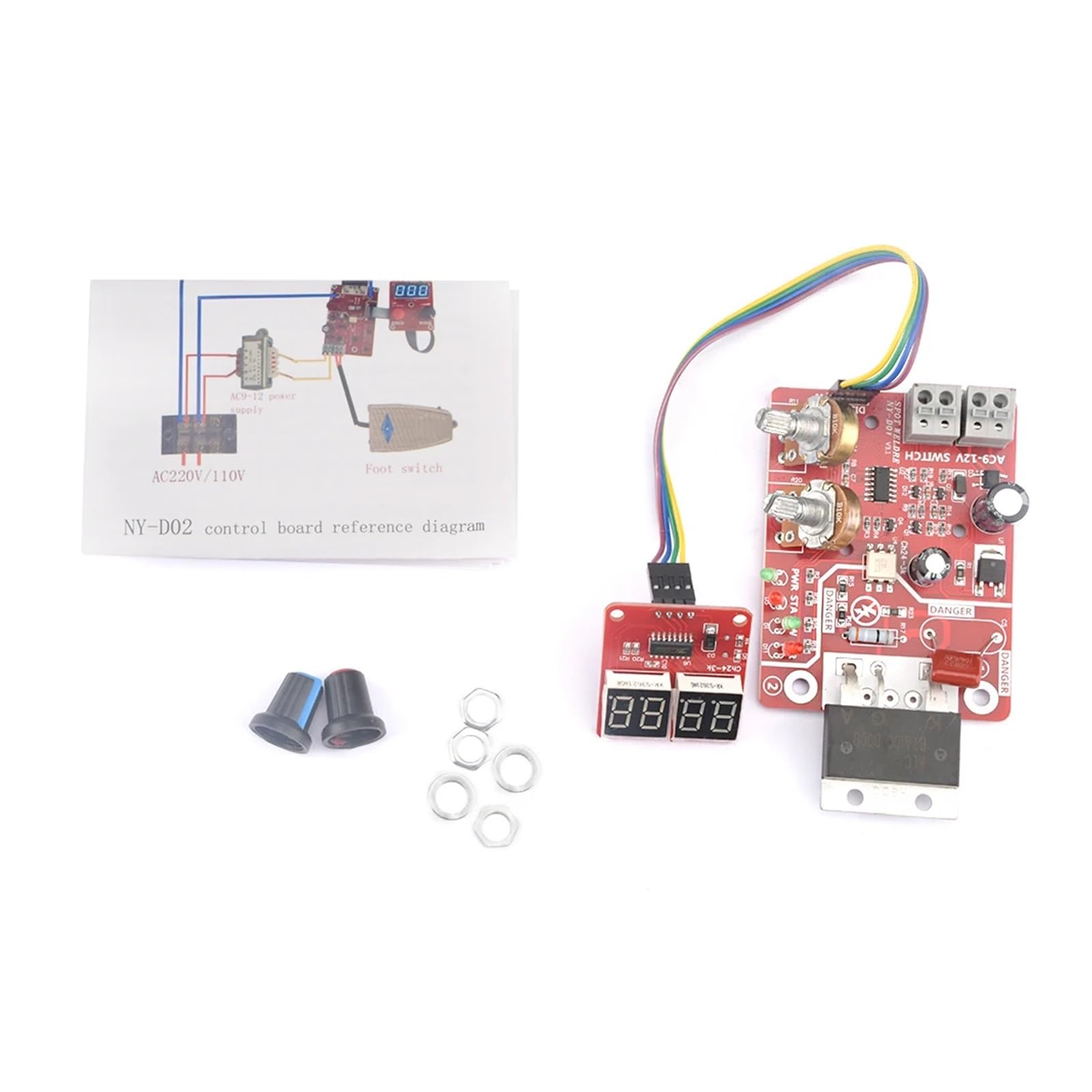 URPIZY Saldatore A Punti Regolabile DIY99 – 5 Transistor MOS, Corrente 2390 A, 99 Livelli Di Potenza, Per Lamiera Di Nichel, Ferro E Acciaio Inox 0,05-0,3 Mm, Scheda Di Controllo