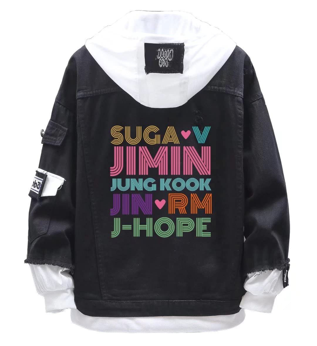 Dolpind Kpop Denim Jacket Jungkook JHope Rap Monster JIN SUGA Jimin V Unisex Hoodie Jacket