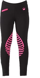 Farm Child's Knee Patch Silicone Grip Horse Riding Pull on Breeches with Zip Pocket Low Rise