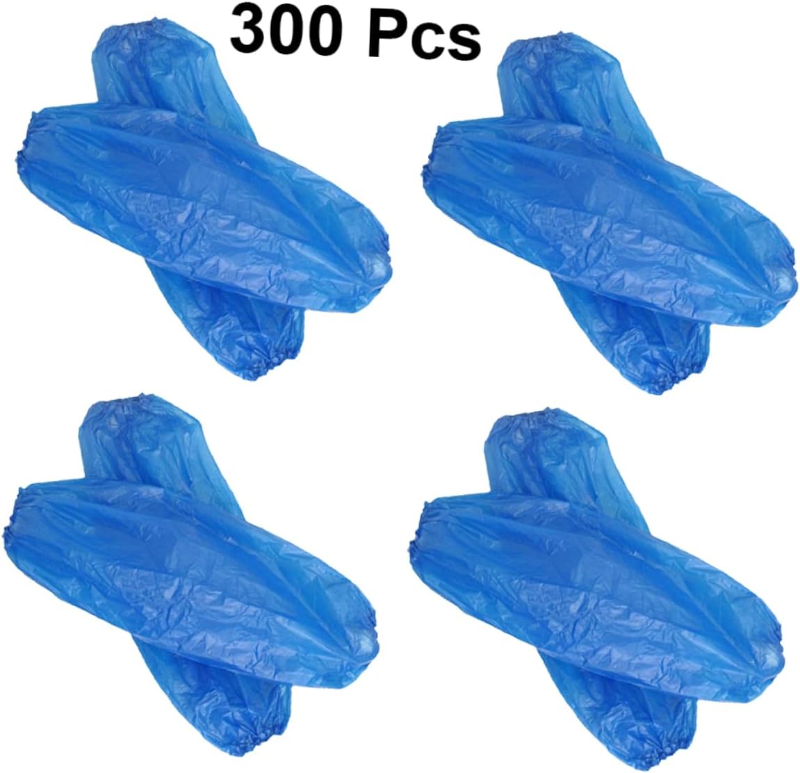 300pcs Protective Oilproof Arm Sleeves Disposable Plastic Sleeves Elastic Fit for Cleaning Painting Repair Kitchen Work