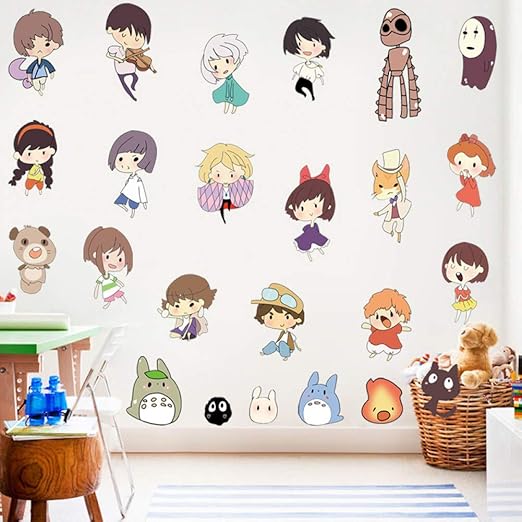 Amazon 漫画のアニメキャラクターの寝室の壁の子供の頃の思い出の子供部屋の部屋の浴室の自己接着防水壁のステッカー ウォールステッカー オンライン通販