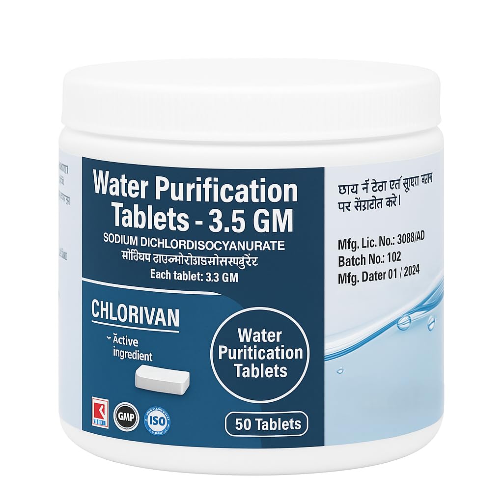 Norcalway Chlorine Tablets for Water Tanks of 1500 Ltrs, | Overhead & Underground Tanks Water Purification Tablets | 1 Tablet to Treat 1500 liters | Pack of 25 Tablets for 37500 Ltrs(Pack of 1)-image-15