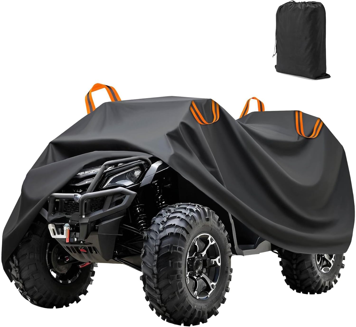 VBDBN ATV Cover for Kymco Maxxer 450 1985–1995, Motorcycle Cover All-Weather Heavy Duty Quad Bike Tarp Dustproof Quad Bike Cover Anti UV Quad Cover,Orange