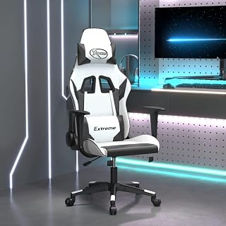 ZEYUAN Silla Gaming Cuero sintético Blanco y Negro, Silla Escritorio, Silla Gamer, Silla Oficina, Silla Ordenador, Silla Estudio, Silla Despacho - 3143697