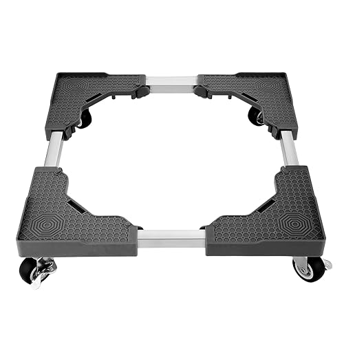 Mini Fridge Stand with 4 Locking Wheels 16.9"-25.6" Adjustable Dolly