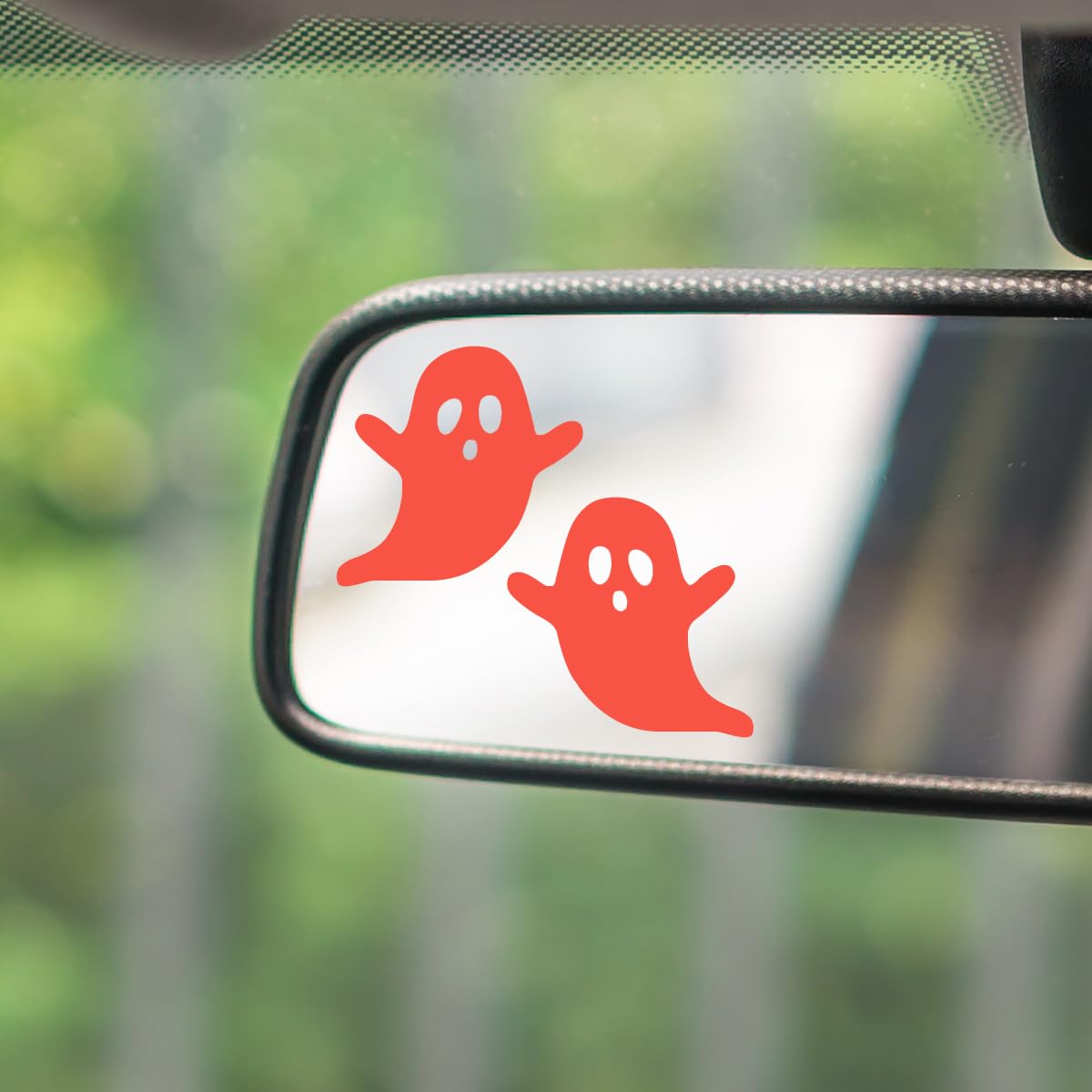 Halloween Ghost Car Rear View Mirror Decal Cute Car Windows Accessories Spooky Car Mirror Sticker Vinyl Car Bumper