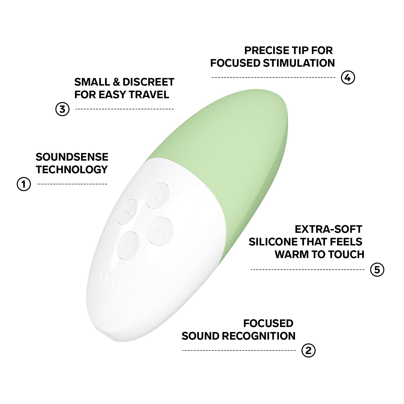 LELO SIRI 3, Vibrador Activado por Sonido, Juguete Sexual con Tecnología SoundSense y 8 Modos de Placer, Juguetes Sexuales, Pistachio Cream