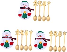 DOITOOL 15 Pçs Colheres De Aço Inoxidável Colheres De Chá De Natal Colheres De Chá De Natal Suportes De Talheres Colheres De Sopa De Colheres De Aço Inoxidável E Saco De Embalagem