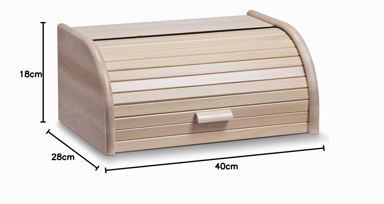 Zeller 20463 Portapane con Coperchio Scorrevole, Legno, Beige, 40x28x18 cm