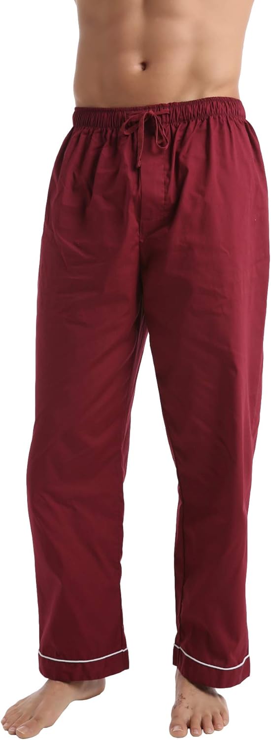 TONY AND CANDICE Men’s Cotton Pajama Set, Long Sleeve Button-Down Woven Sleepwear - Image 5