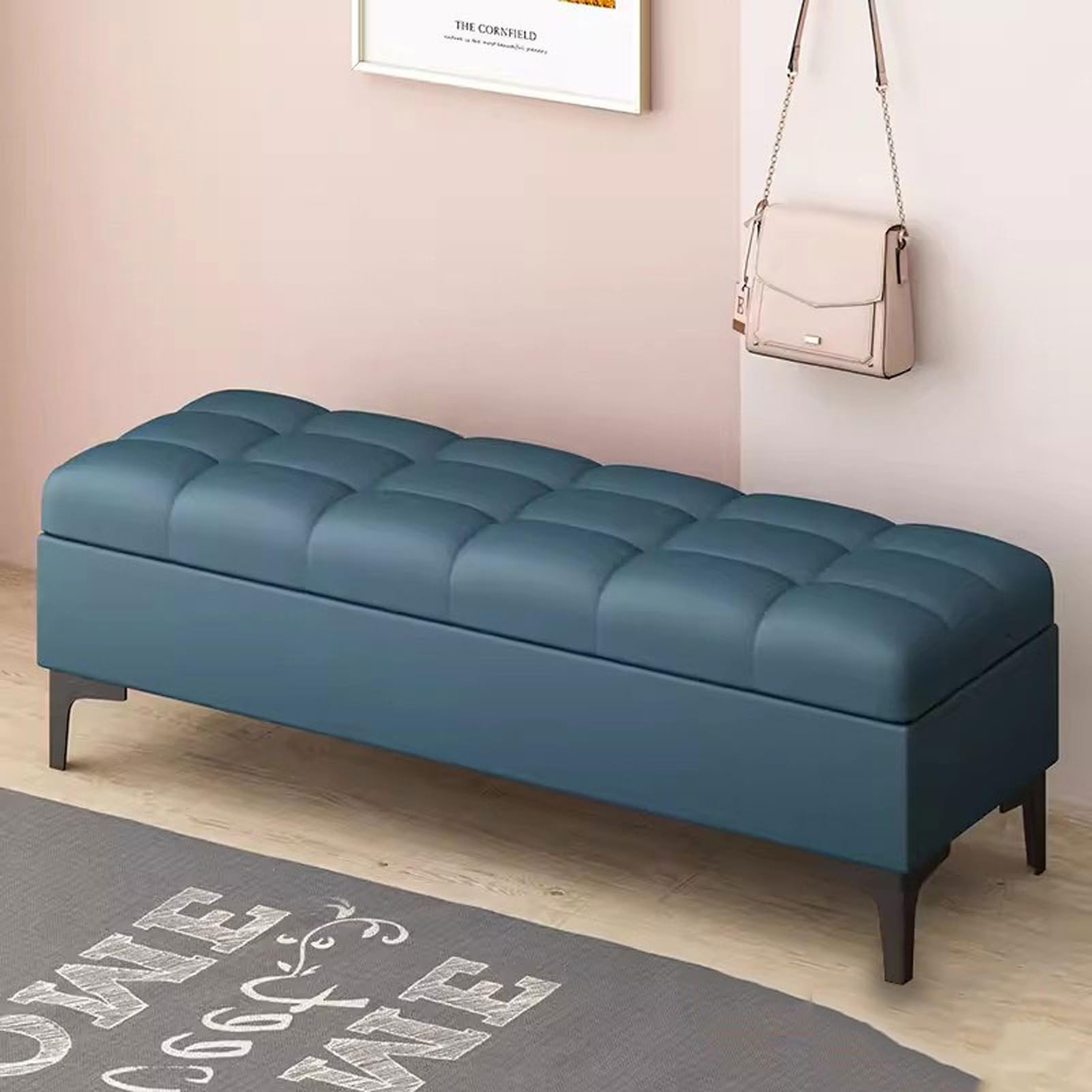 Banc d'entrée avec coussin et rangement pour éliminer le désordre