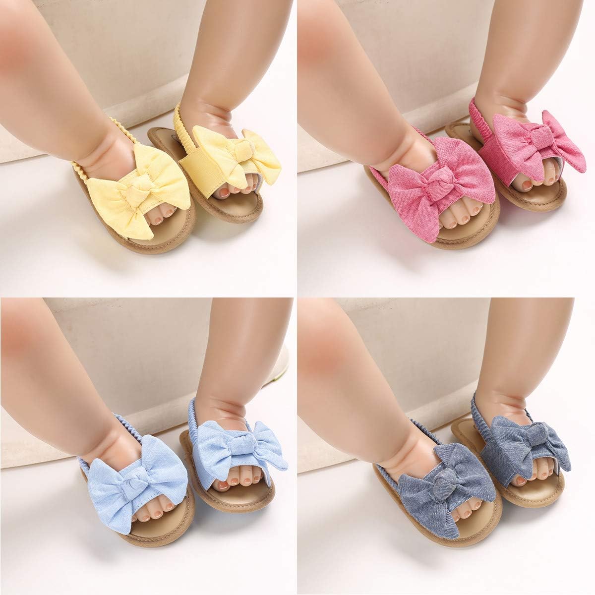 COSANKIM Infant Baby Girls Summer Sandals with Flower Soft Sole Newborn Toddler First Walker Crib Dress Shoes - Image 2