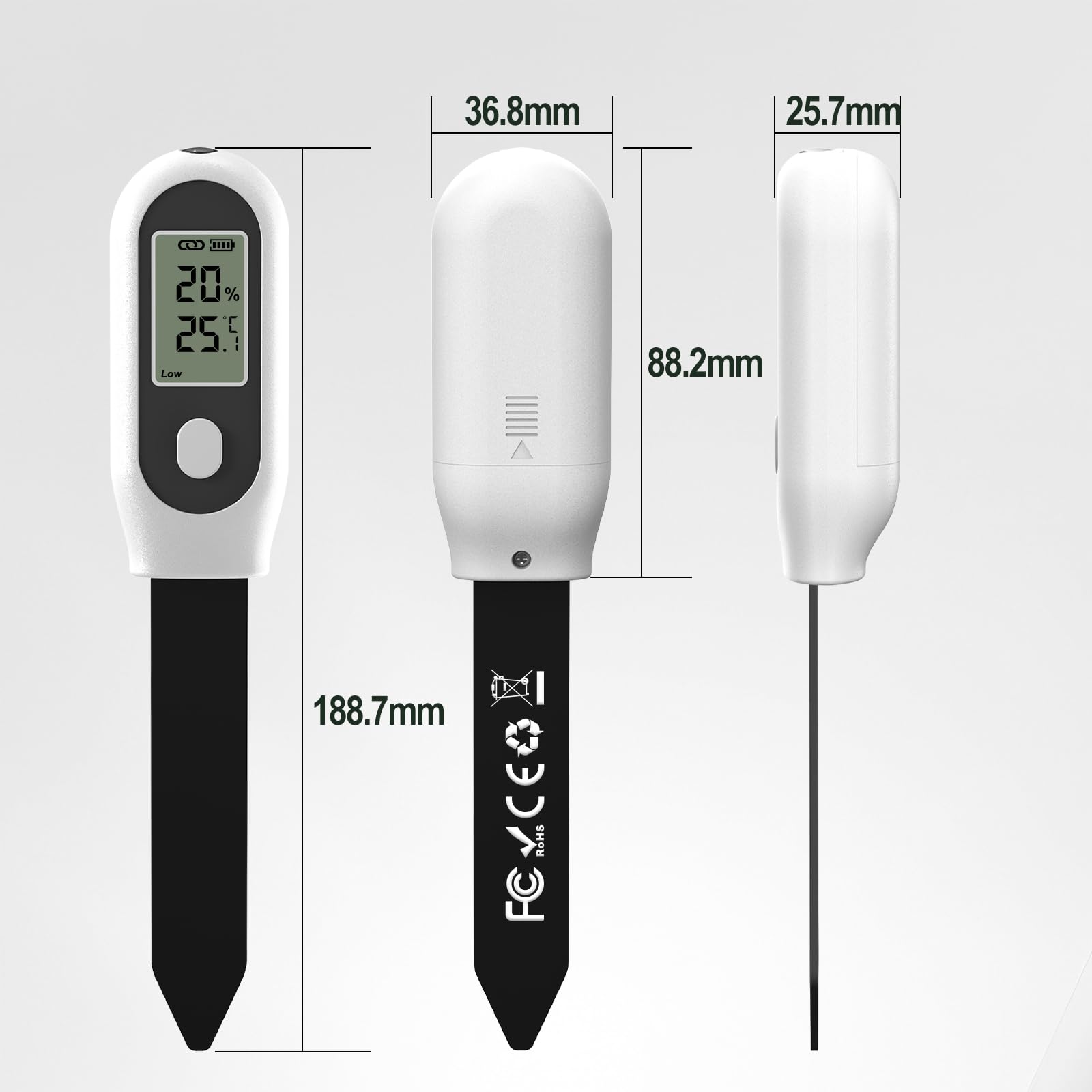 GIEX Zigbee - Sensor de humedad 3 en 1 para jardín con medición de temperatura y luz, compatible con Tuya Smart App & Home Assistant