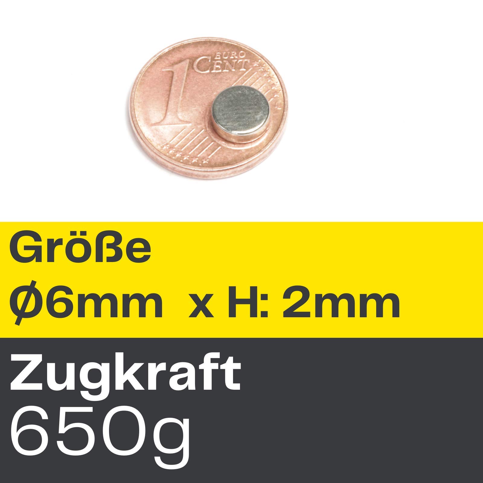 Neodym Magnet N52 Scheibe - Starke Magnetscheibe 6mm Durchmesser - 6x2mm Neodym Magnete Runde Scheiben Pinnwand Whiteboard Magnettafel (20