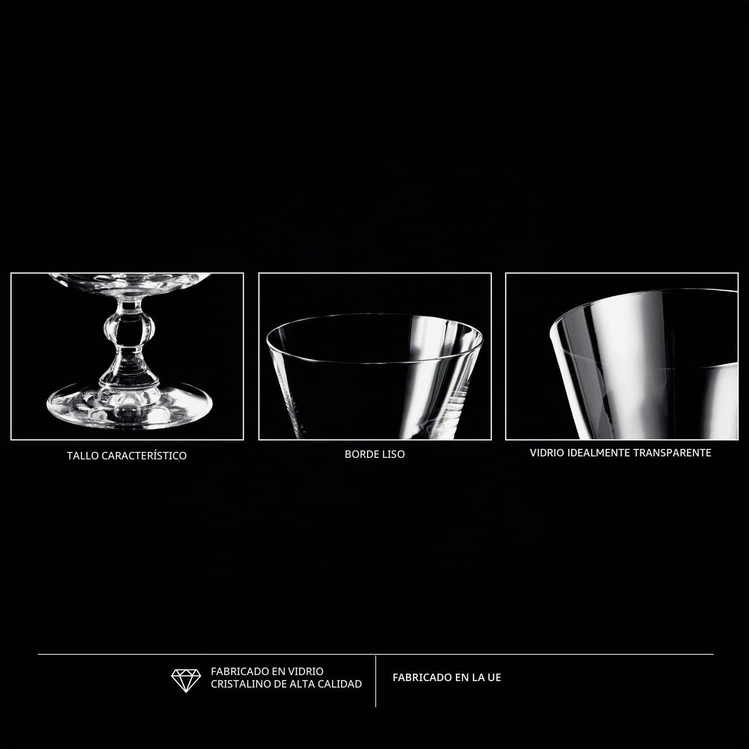 Krosno Copas Helado Postre Cristal Vasos | Conjunto 6 Piezas | 380 ML | Krista Collection | Perfectos para Uso en Casa, Restaurante y en Fiestas | Apto para Lavavajillas | Sundae - Cuenco de postre de cristal, para pudín, hogar, fiestas y cocina, apto par
