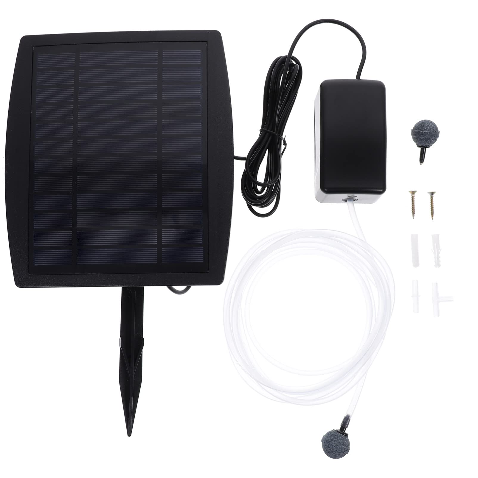 Solarenergie-Sauerstoffpumpe, solarbetriebene Bewässerungspumpe, Tauchpumpen-Set mit Aquarium-Sauerstoff und Luftblasenstein, für Garten, Aquarium, Pool