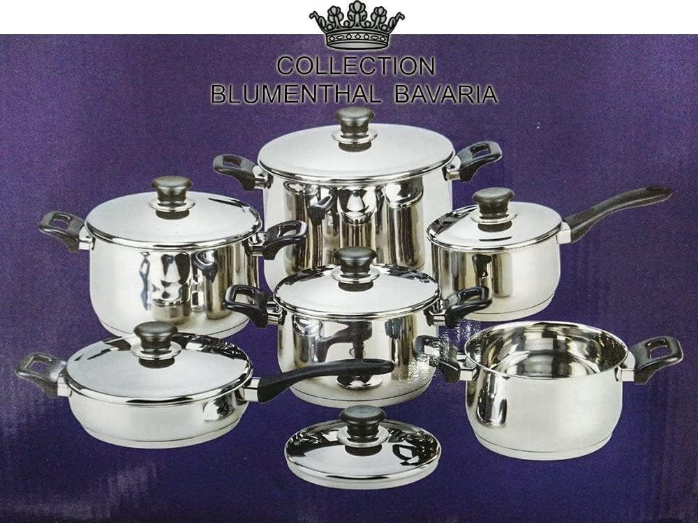 BATTERIA DI PENTOLE BAVARIA 12 PEZZI IN ACCIAIO INOX 18/10 new model