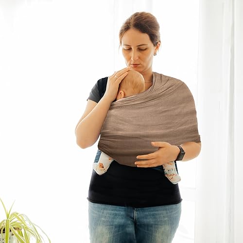 Miniatura 9 de TKKOK Portabebés, portabebés unisex, ligero y ultrasuave, fácil de llevar, perfecto para niños recién nacidos Negro/Beige,Gris claro,Caqui