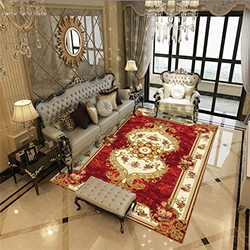 CYQDDT Teppich,Kreative Simple Red Vintage Muster Weich Und Leicht Zu Nordic Wohnzimmer Sofa Couchtisch Decke, Sauberes…