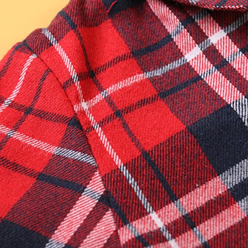 Image of OCHENTA Men's & Boys Flannel Shirts Button Down Long Sleeve Plaid Shirt Family Matching Outfits