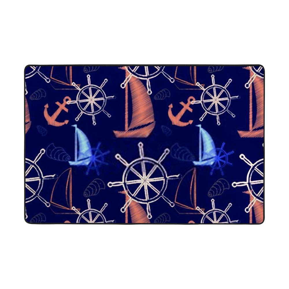 Tapis corail bateau et ancre idéal pour réveiller la déco du salon