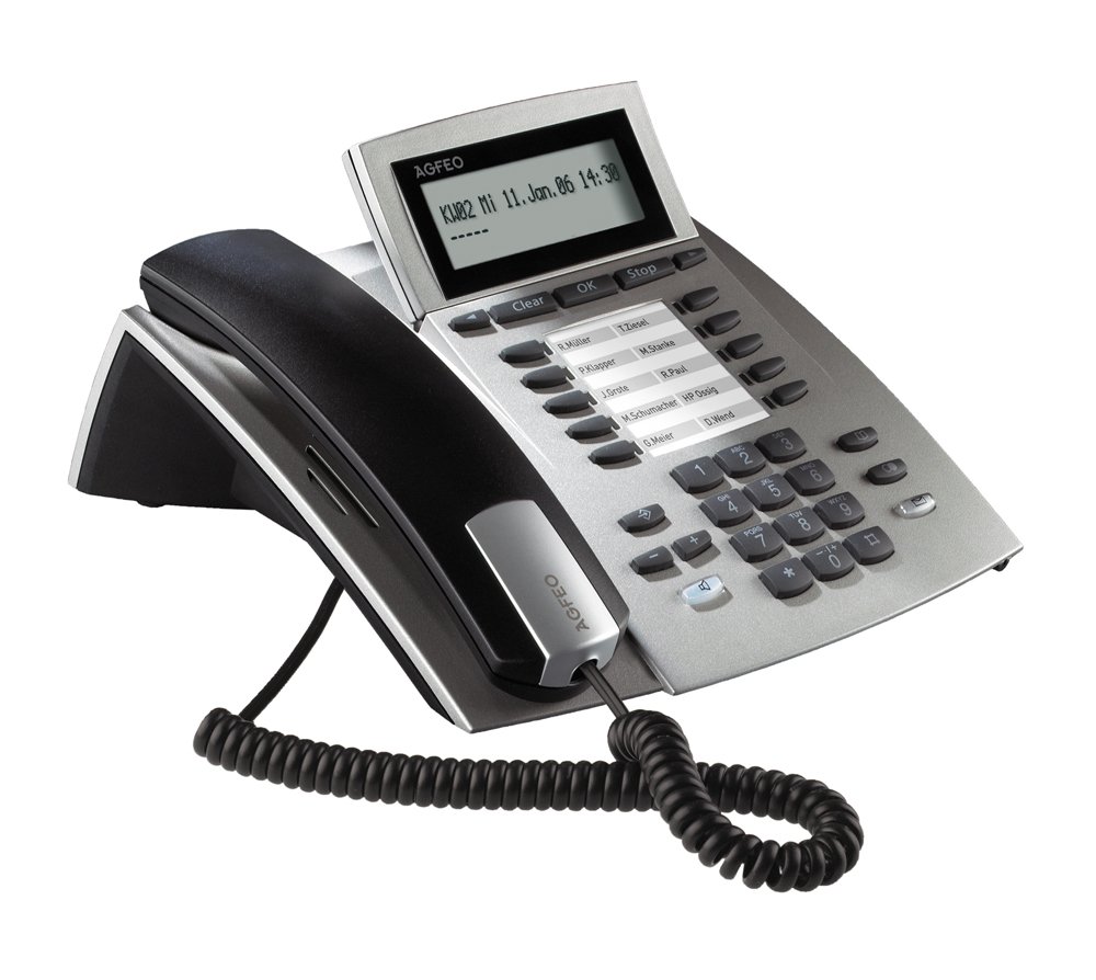 Agfeo ST21 SO Systemtelefon M. Beweglichem Display, silber