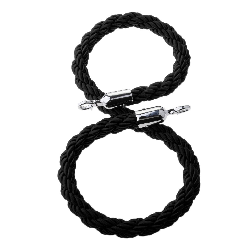 B Baosity Corde de Barrière Diviseur de Files d'Attente 1.5m Corde Torsadée Cordon Séparation pour Poteaux de Guidage - Noir