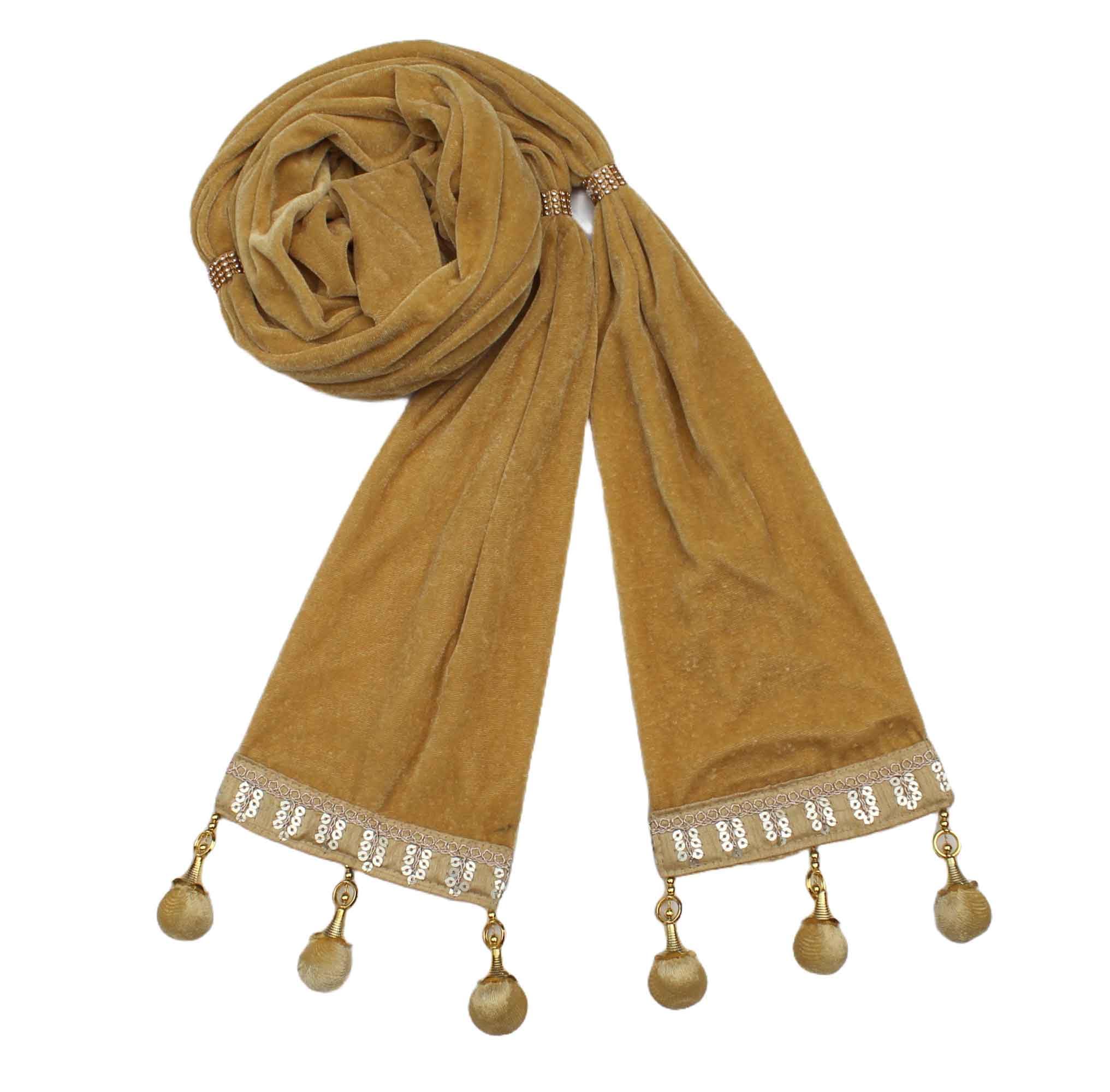 krypmax Men's Sherwani Dupatta/Stole, Made of Velvet (PCN-002-010A_Beige_2.5 Mtr Length)-picture-51