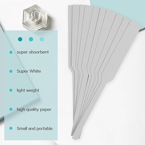 Miniatura 3 de Tiras de prueba de perfume desechables de papel de perfume blanco para fragancias, aromas, aceites esenciales, pruebas de aromaterapia (400 piezas)