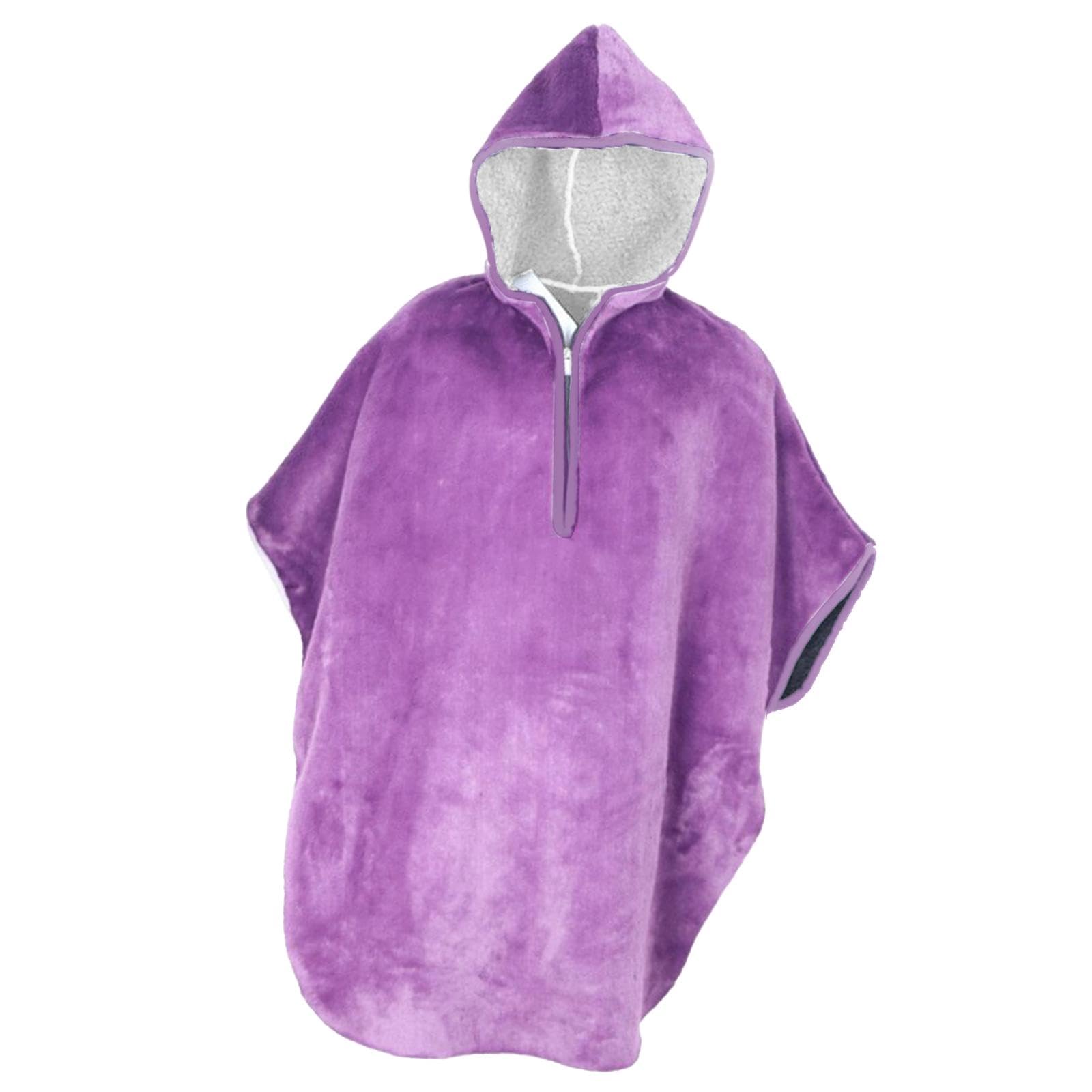 THE STYLE SUTRA® Wheelchair Cape Packable for Disabled People Fleece Winter Poncho Lined Cape violet-image-46