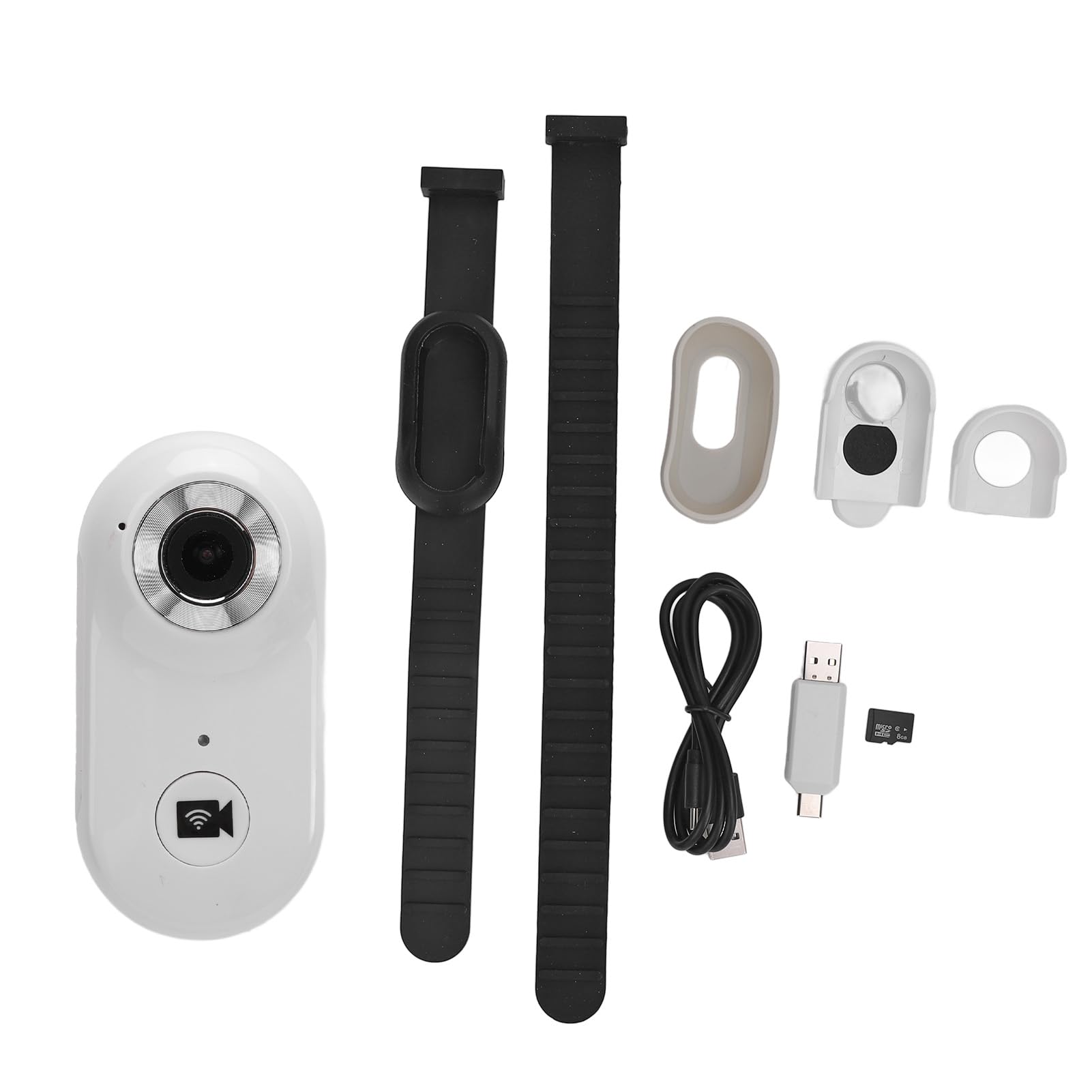 GLOGLOW Telecamera per Collare per Animali Domestici, Telecamera per Collari per Gatti Grandangolare da 120° Telecamera per Azioni Sportive Mini Corpo Telecamera di Sicurezza HD per