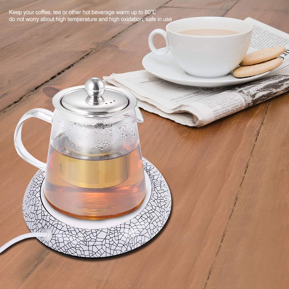 Fdit Coffee Mug Warmer, Cup Warmers with Automatic Shut Off, Cup Warmer for Home Office Desk Use, Electric Beverage Warmer for Cocoa Tea Water Milk(White)