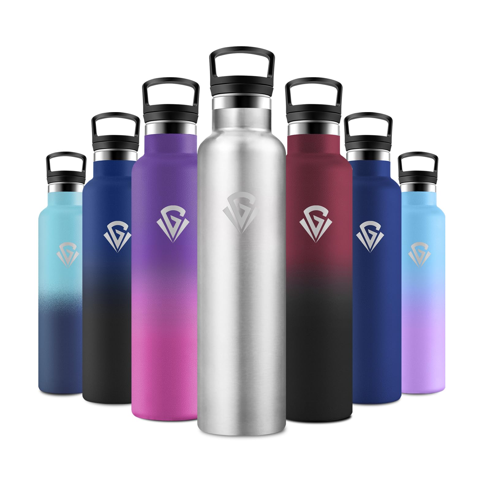 JAPORIA Drinking Bottle with Straw 1L Double Layer Insulated Stainless Steel Water Bottle for Carbonated Drinks School Gym