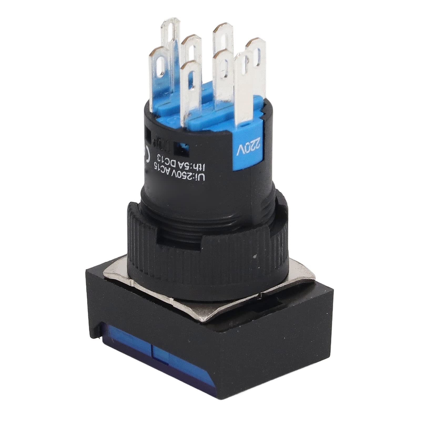 Ausla Interruptor de Botón, Interruptor de Botón Pequeño ABS 220 V 5 A con Luz Indicadora Diseño de Bloqueo Automático 25 Piezas para Control Industrial Uso de relé de Motor de Electrodomésticos