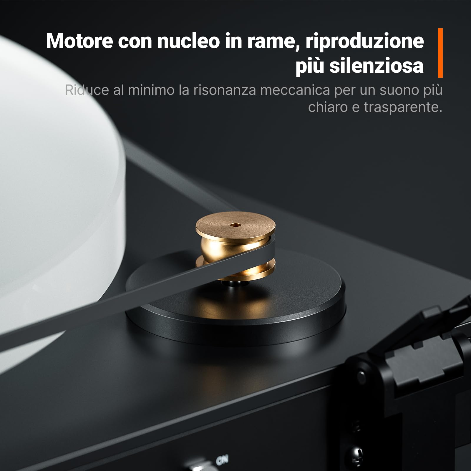 Fosi Audio LUNA3 Giradischi Vinili Hi-Fi, Lettore con Testina VM95E, Piatto in Acrilico, Controllo Motore Servo, Senza Preamp Integrato, Braccio Alluminio, Giradischi Vinile