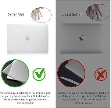 McStorey MacBook Pro 13 İnç M1 M2 Kılıf A2338 Uyumlu | Mat Sert Koruyucu Kapak Hard Case | A1706 A1708 A1989 A2159 A2251 A2289 Uyumlu İnce Hafif Buzlu Laptop Kılıfı Siyah