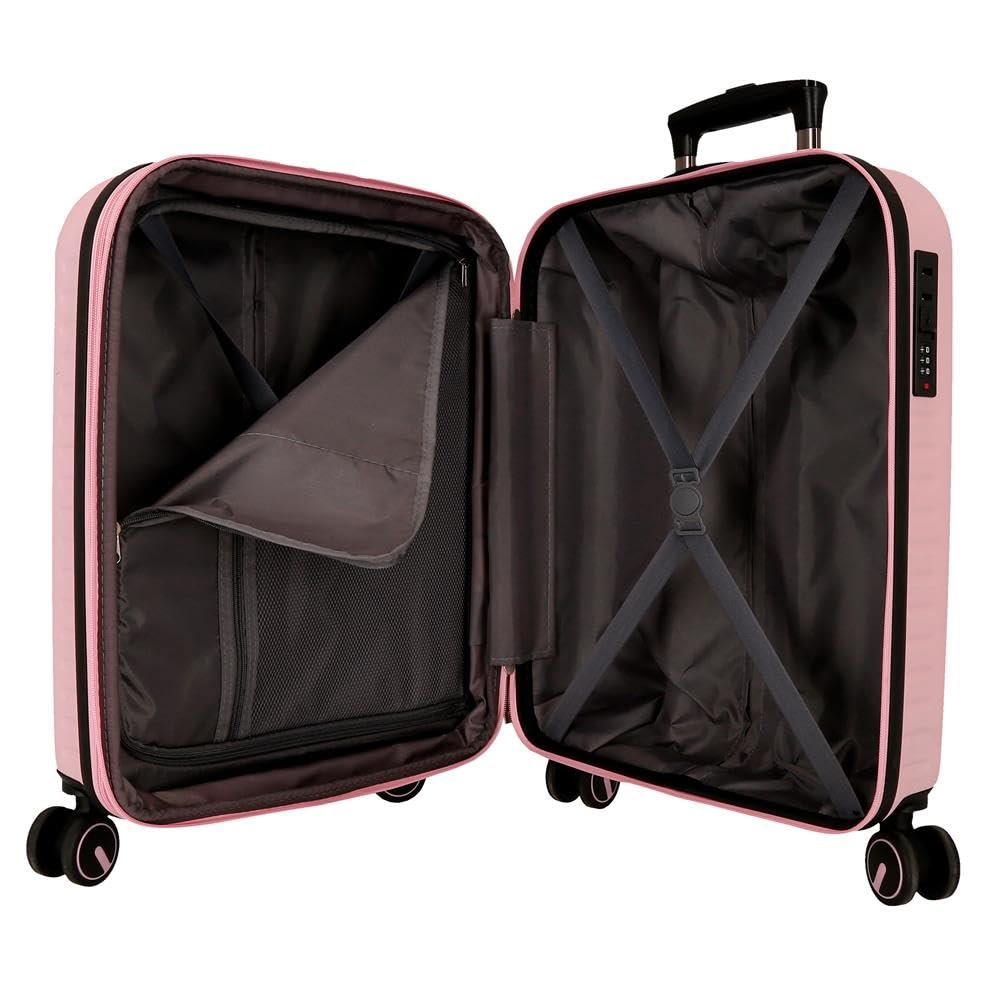 Pepe Jeans Montana Maleta de Cabina Rosa Claro 40x55x20 cm Rígida ABS Cierre TSA Integrado 37L 2,6kg 4 Ruedas Dobles Equipaje de Mano by Joumma Bags